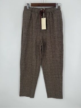 Allie Rose Boutique Fall Plaid Neutral Stretch Dress Pants Size Small NWT